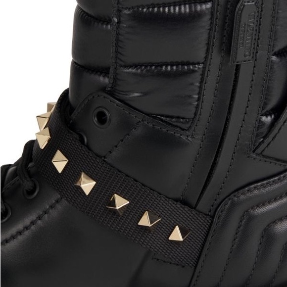 VALENTINO GARAVANI Rockstud Leather Combat Boots 39.5 Brand new in box - Picture 4 of 8